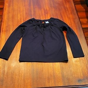Girls Gymboree size 6 long sleeve black top with bows.